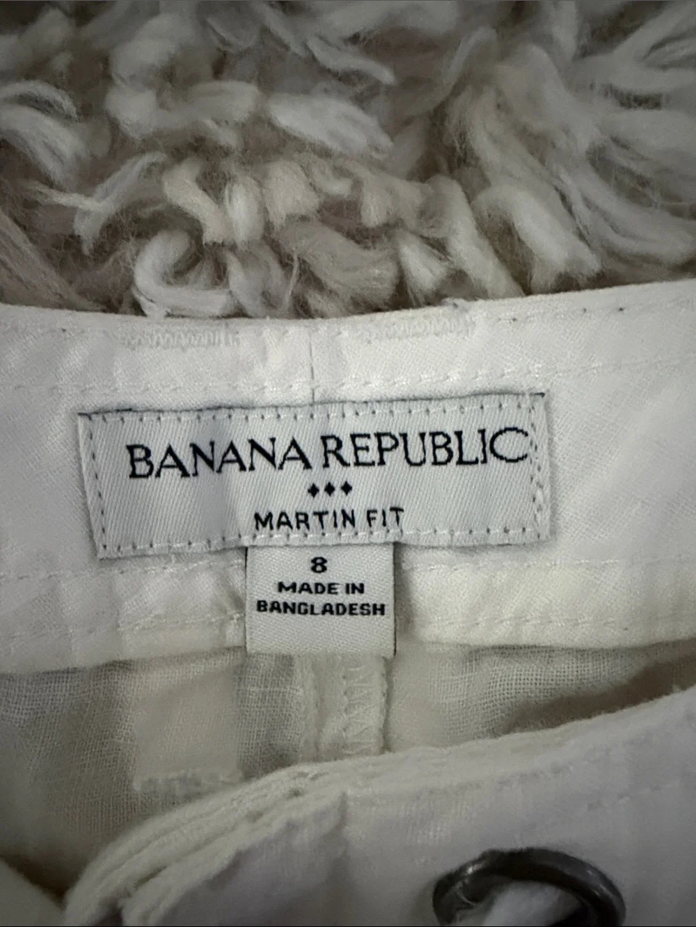 Banana Republic White Straight-Leg Linen Drawstring Pants